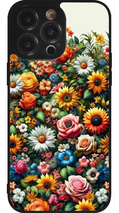 Coque iPhone 14 Pro Max - Silicone rigide noir Summer Floral Pattern