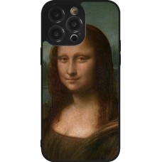 Coque iPhone 14 Pro Max - Silicone rigide noir Tableau art - La Joconde - Léonard de Vinci