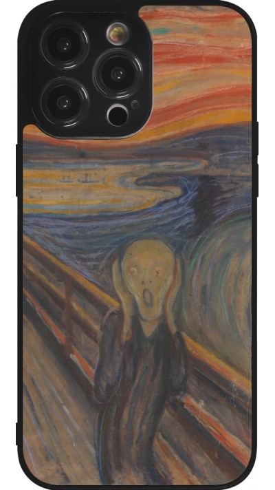 Coque iPhone 14 Pro Max - Silicone rigide noir Tableau art - Le Cri - Edvard Munch