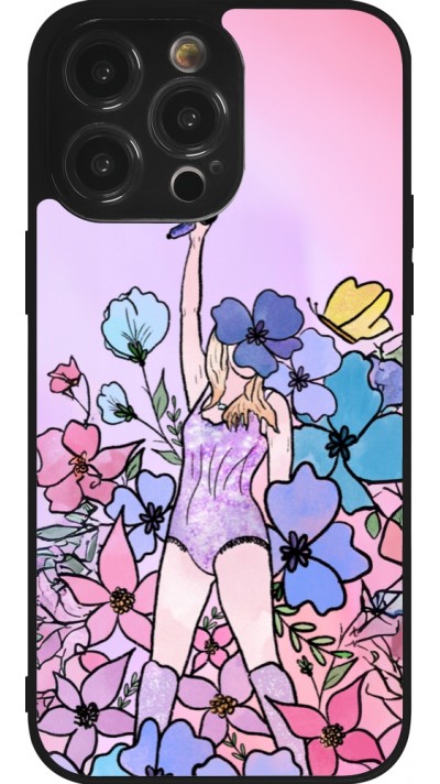 Coque iPhone 14 Pro Max - Silicone rigide noir Taylor Swift Sketch - Pink