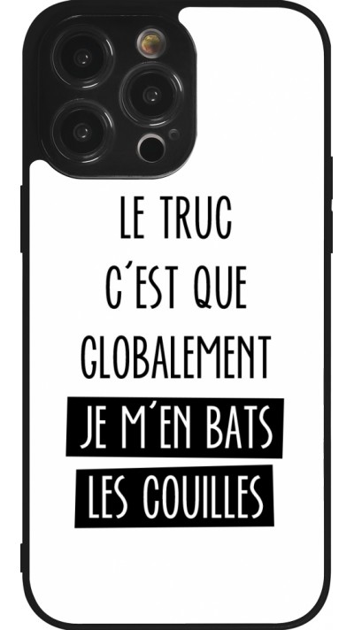 Coque iPhone 14 Pro Max - Silicone rigide noir Le truc globalement bats les couilles