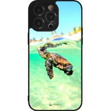 Coque iPhone 14 Pro Max - Silicone rigide noir Turtle Underwater