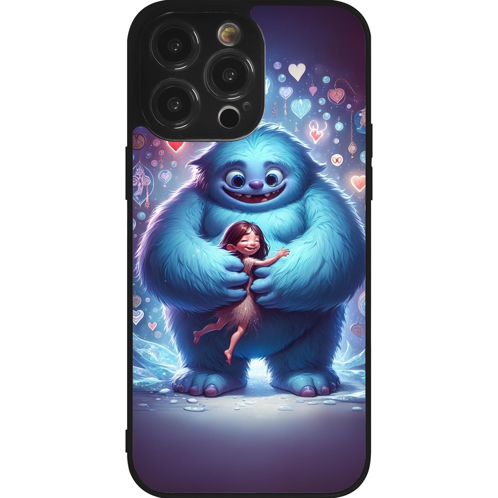 Coque iPhone 14 Pro Max - Silicone rigide noir Valentine 2024 Fluffy Love