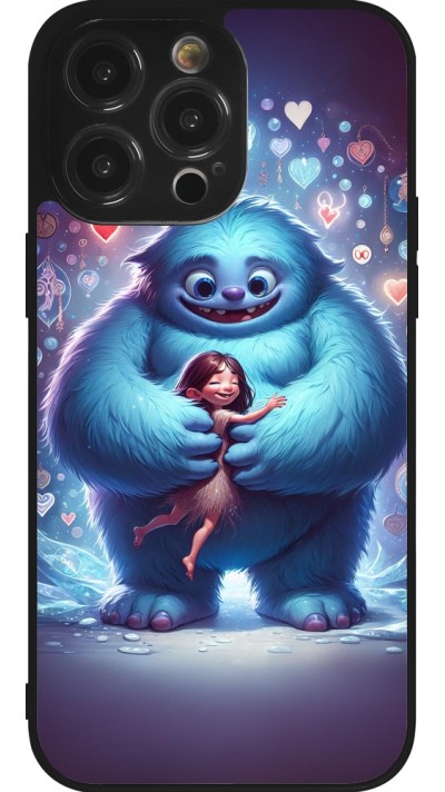 Coque iPhone 14 Pro Max - Silicone rigide noir Valentine 2024 Fluffy Love