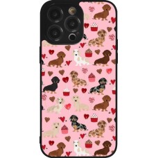 iPhone 14 Pro Max Case Hülle - Silikon schwarz Valentine 2024 puppy love