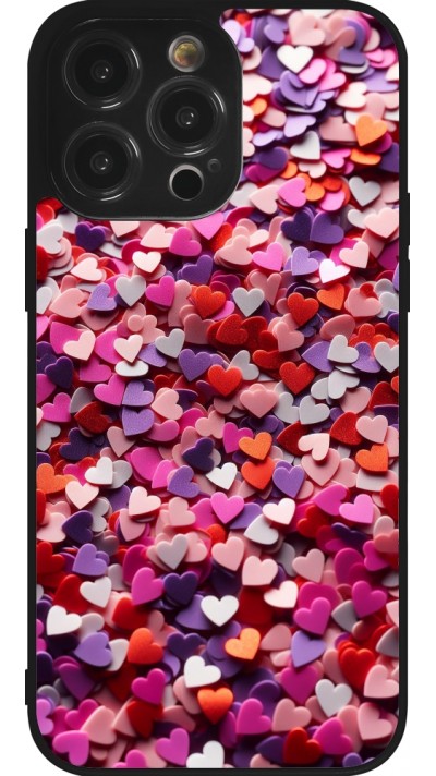 Coque iPhone 14 Pro Max - Silicone rigide noir Valentine 2025 Confetti