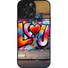 iPhone 14 Pro Max Case Hülle - Silikon schwarz Valentin 2025 Liebe U Tag