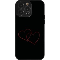 iPhone 14 Pro Max Case Hülle - Silikon schwarz Valentine 2023 attached heart