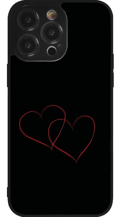 Coque iPhone 14 Pro Max - Silicone rigide noir Valentine 2023 attached heart