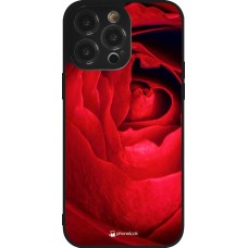 iPhone 14 Pro Max Case Hülle - Silikon schwarz Valentine 2022 Rose