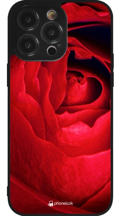 Coque iPhone 14 Pro Max - Silicone rigide noir Valentine 2022 Rose