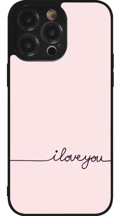 Coque iPhone 14 Pro Max - Silicone rigide noir Valentine 2023 i love you writing