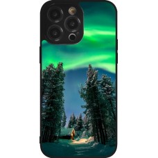 iPhone 14 Pro Max Case Hülle - Silikon schwarz Winter 22 Northern Lights