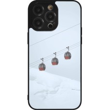 iPhone 14 Pro Max Case Hülle - Silikon schwarz Winter 22 ski lift