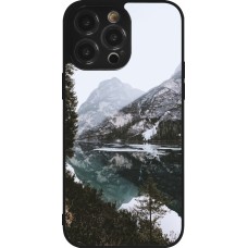 iPhone 14 Pro Max Case Hülle - Silikon schwarz Winter 22 snowy mountain and lake