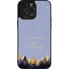 Coque iPhone 14 Pro Max - Silicone rigide noir Winter 25 Winter illustration of trees
