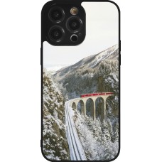 Coque iPhone 14 Pro Max - Silicone rigide noir Winter 25 Winter polar express