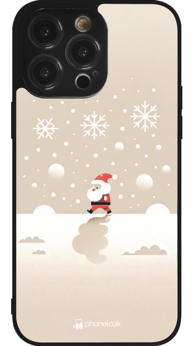 Coque iPhone 14 Pro Max - Silicone rigide noir Noël 2023 Minimalist Santa