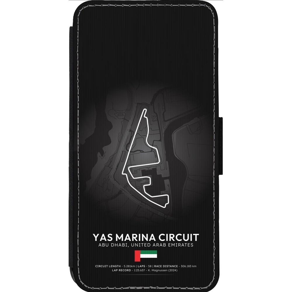 iPhone 14 Pro Max Case Hülle - Wallet schwarz F1 Track 2025 Abu Dhabi
