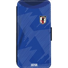 Coque iPhone 14 Pro Max - Wallet noir Maillot de football Japon 2022 personnalisable