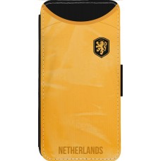 Coque iPhone 14 Pro Max - Wallet noir Maillot de football Pays-Bas 2022 personnalisable