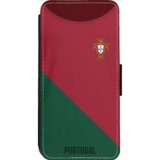 Coque iPhone 14 Pro Max - Wallet noir Maillot de football Portugal 2022
