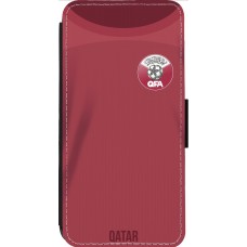 Coque iPhone 14 Pro Max - Wallet noir Maillot de football Qatar 2022 personnalisable