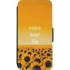 iPhone 14 Pro Max Case Hülle - Wallet schwarz Summer 2025 Enjoy your life