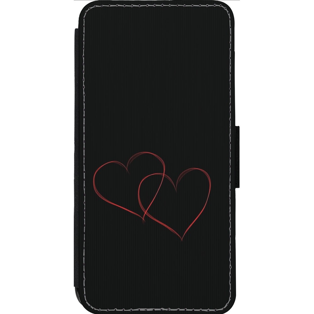 iPhone 14 Pro Max Case Hülle - Wallet schwarz Valentine 2023 attached heart