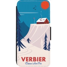 iPhone 14 Pro Max Case Hülle - Wallet schwarz Verbier Cabane Mont-Fort