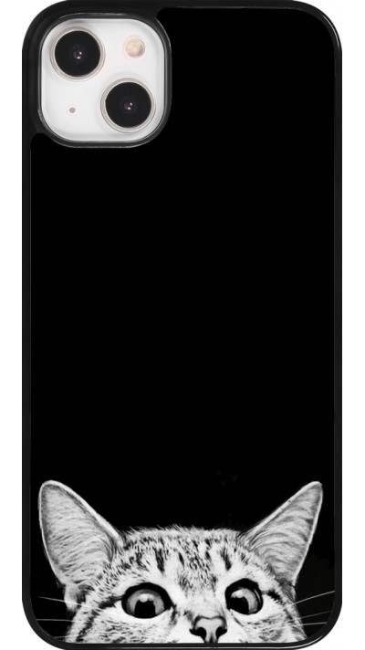 Coque iPhone 14 Plus - Cat Looking Up Black