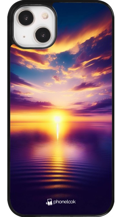 Coque iPhone 14 Plus - Coucher soleil jaune violet