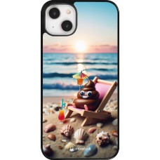 Coque iPhone 14 Plus - Emoji caca sur chaise longue