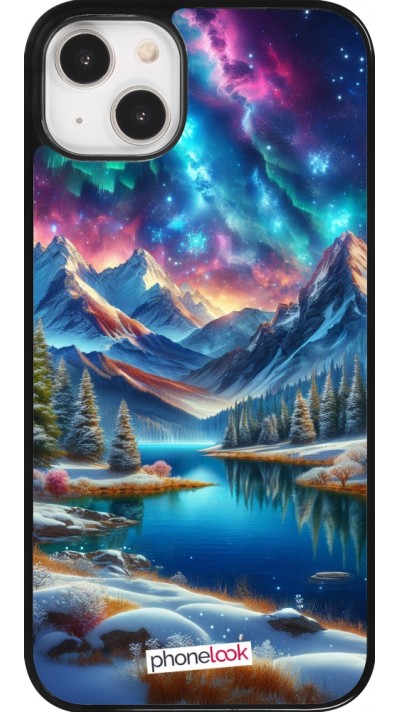 Coque iPhone 14 Plus - Fantasy Mountain Lake Sky Stars