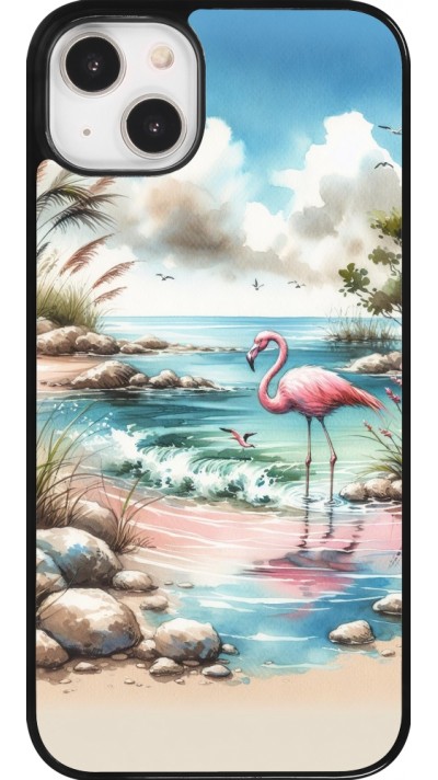 iPhone 14 Plus Case Hülle - Flamingo Aquarell