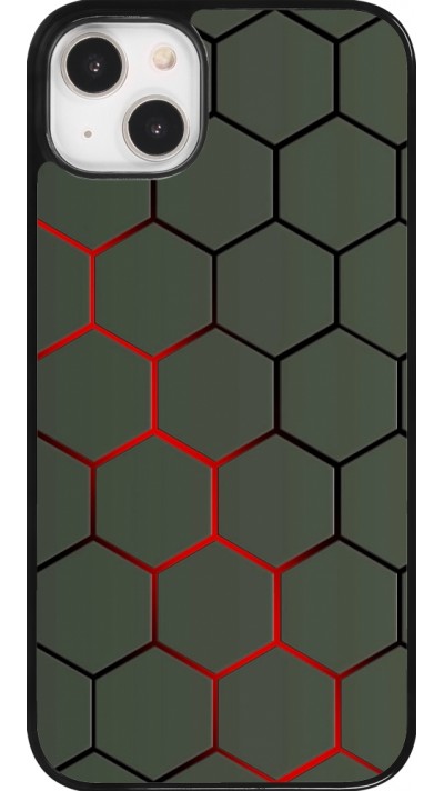 iPhone 14 Plus Case Hülle - Geometric Line red