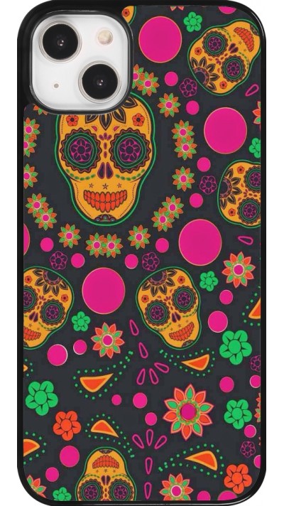 iPhone 14 Plus Case Hülle - Halloween 22 colorful mexican skulls