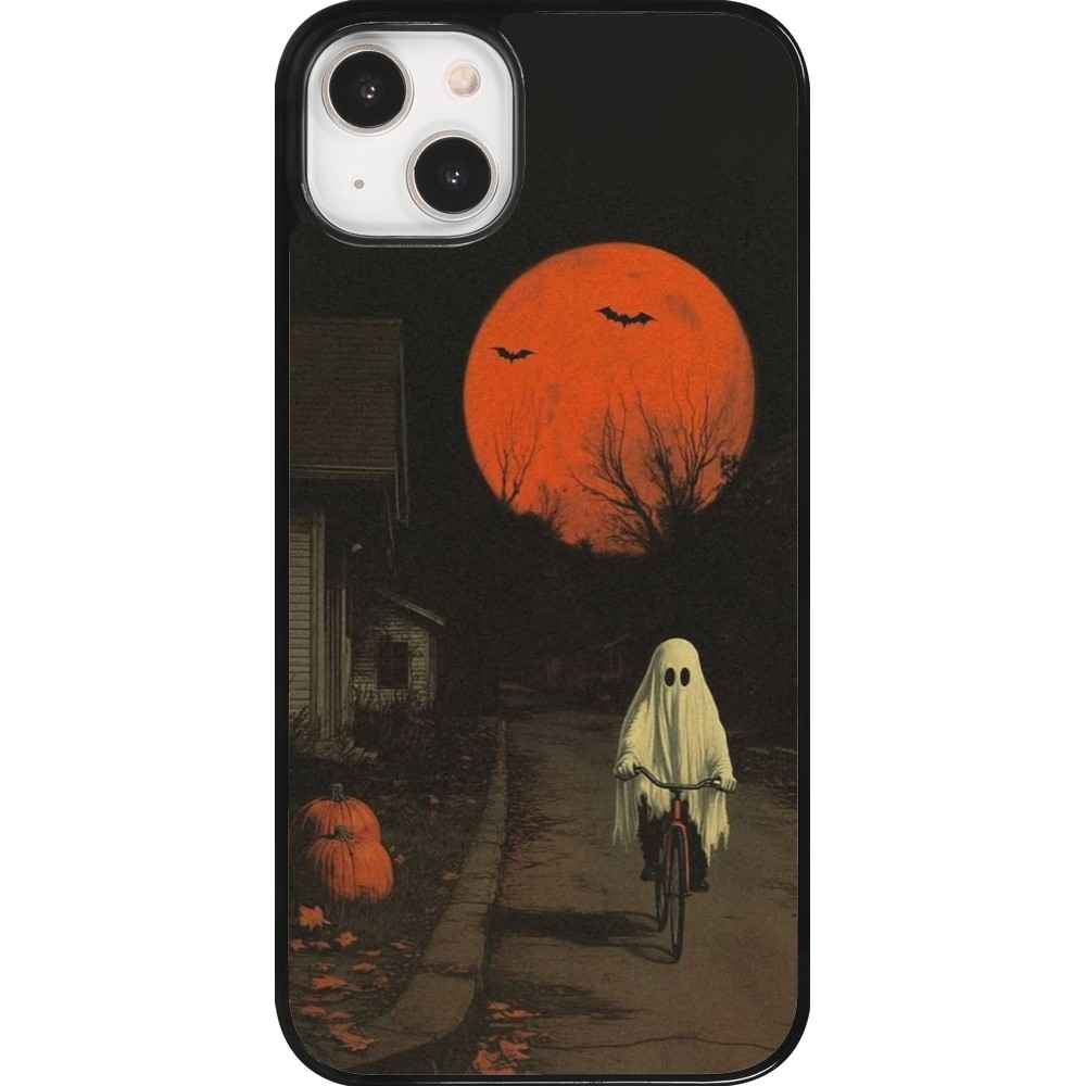 Coque iPhone 14 Plus - Halloween 2025 Ghost on a bicycle