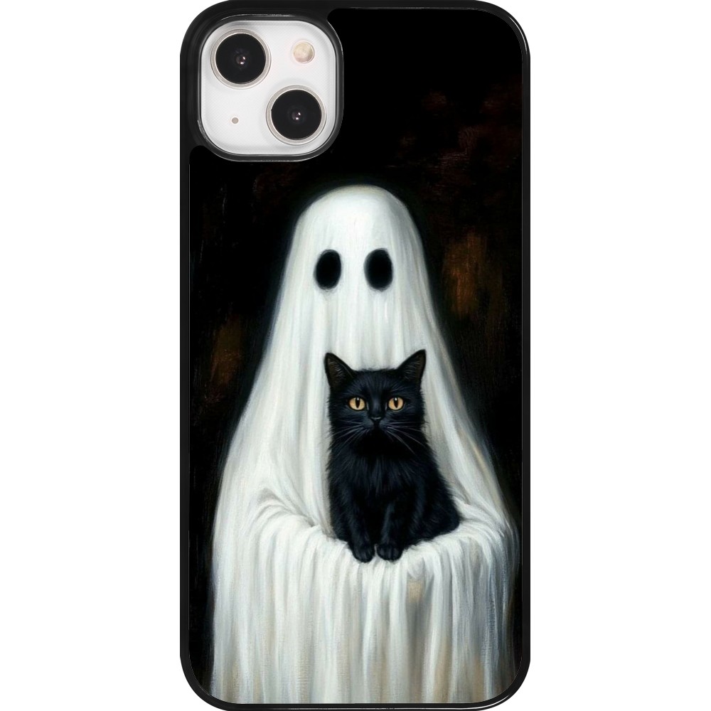 Coque iPhone 14 Plus - Halloween 2025 Ghost with black cat