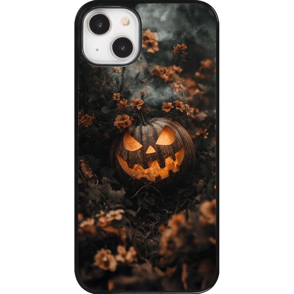 Coque iPhone 14 Plus - Halloween 2025 Pumpkin with flowers