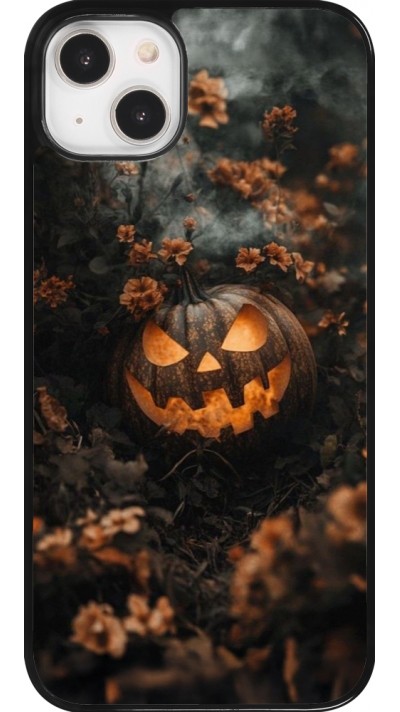 Coque iPhone 14 Plus - Halloween 2025 Pumpkin with flowers