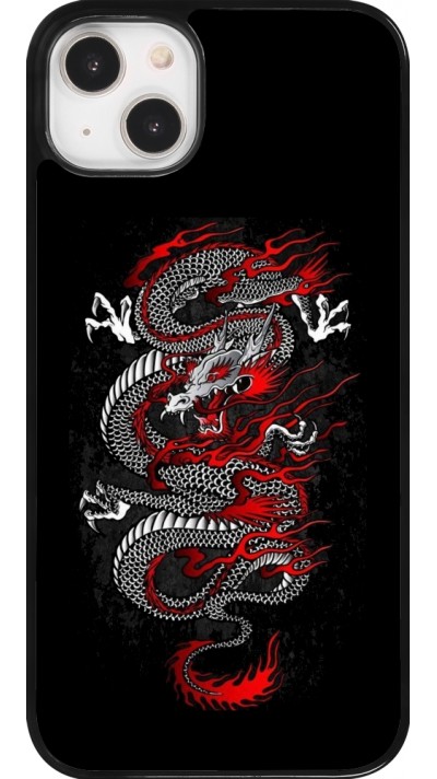 Coque iPhone 14 Plus - Japanese style Dragon Tattoo Red Black