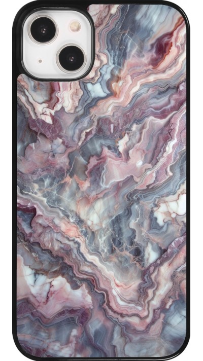 iPhone 14 Plus Case Hülle - Violetter silberner Marmor