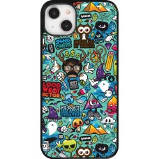 Coque iPhone 14 Plus - Mixed Cartoons Turquoise