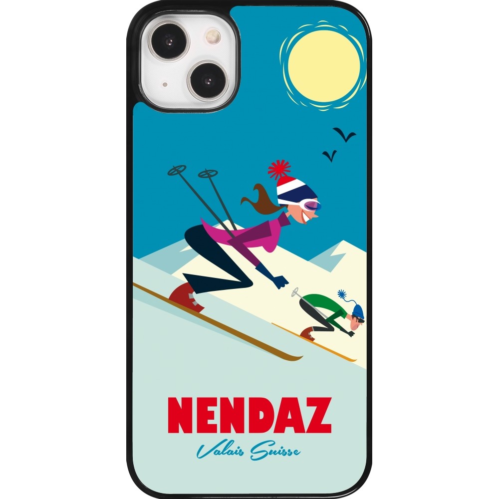 iPhone 14 Plus Case Hülle - Nendaz Ski Downhill
