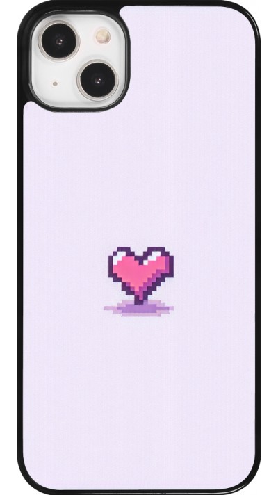 Coque iPhone 14 Plus - Pixel Coeur Violet Clair