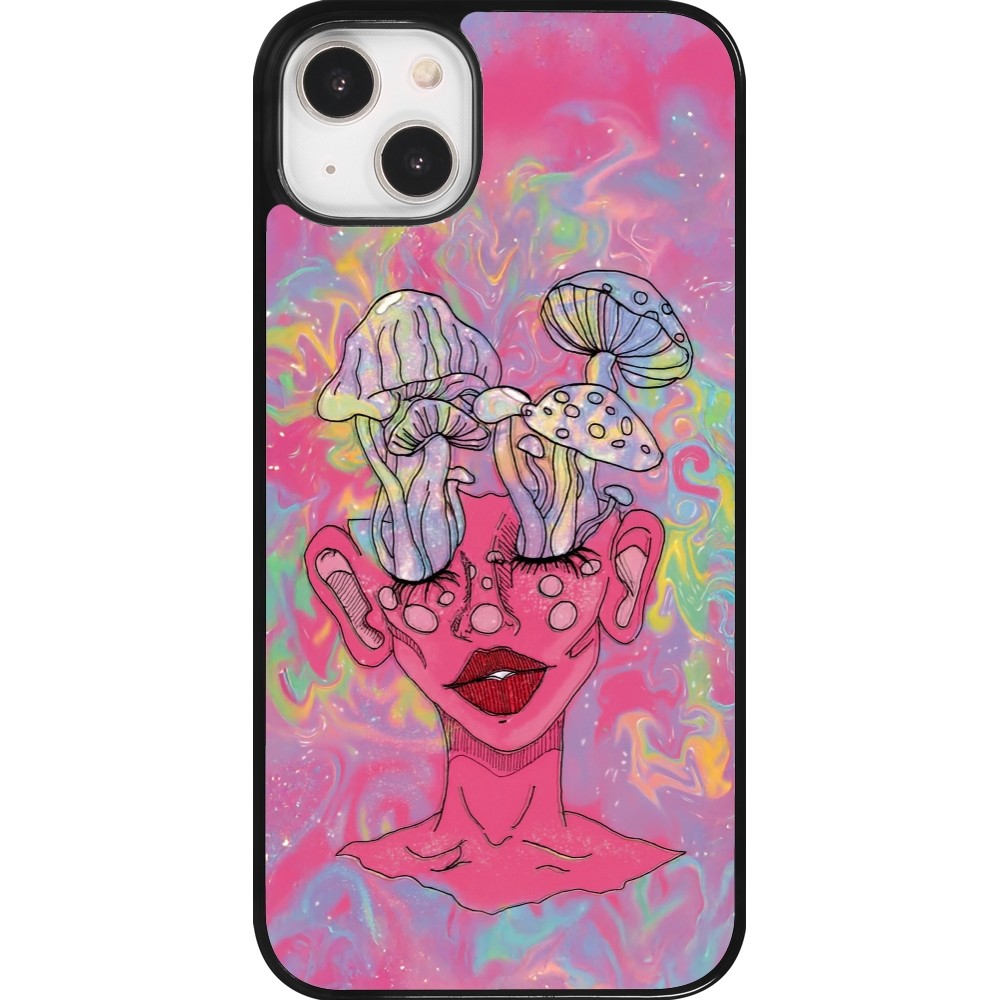 iPhone 14 Plus Case Hülle - Psychedelic pink mushroom