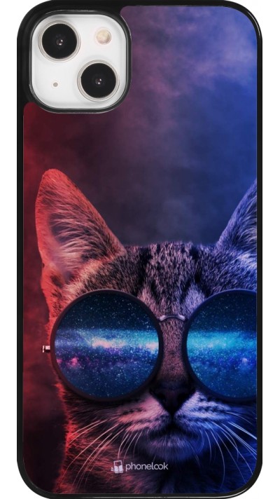 Coque iPhone 14 Plus - Red Blue Cat Glasses