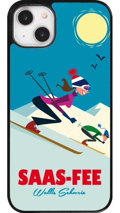 iPhone 14 Plus Case Hülle - Saas-Fee Ski Downhill