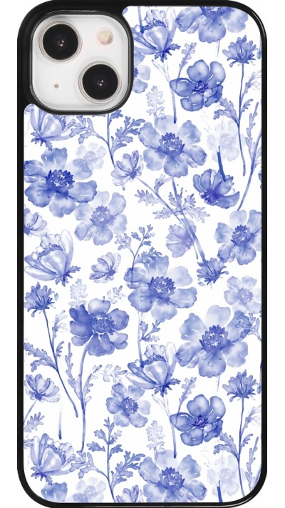 Coque iPhone 14 Plus - Spring 23 watercolor blue flowers